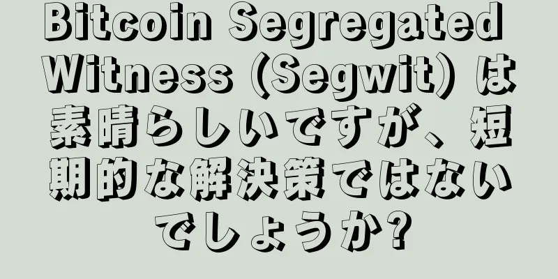 Bitcoin Segregated Witness (Segwit) は素晴らしいですが、短期的な解決策ではないでしょうか?