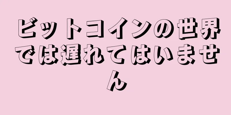 ビットコインの世界では遅れてはいません