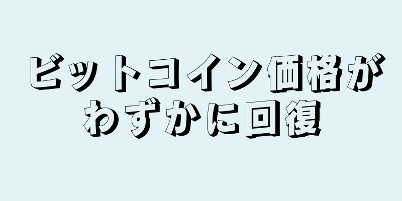 ビットコイン価格がわずかに回復
