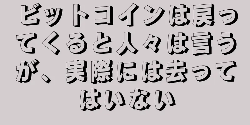 ビットコインは戻ってくると人々は言うが、実際には去ってはいない