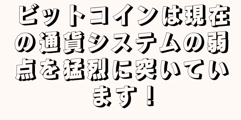 ビットコインは現在の通貨システムの弱点を猛烈に突いています！