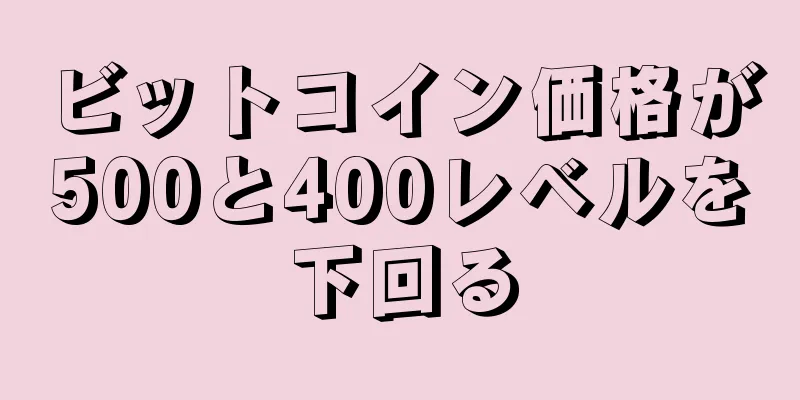 ビットコイン価格が500と400レベルを下回る