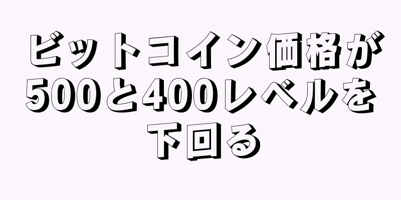 ビットコイン価格が500と400レベルを下回る