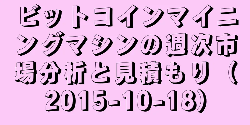 ビットコインマイニングマシンの週次市場分析と見積もり（2015-10-18）