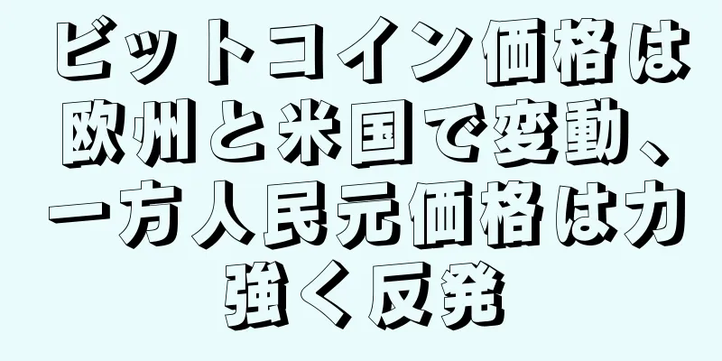 ビットコイン価格は欧州と米国で変動、一方人民元価格は力強く反発