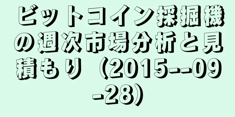 ビットコイン採掘機の週次市場分析と見積もり（2015--09-28）