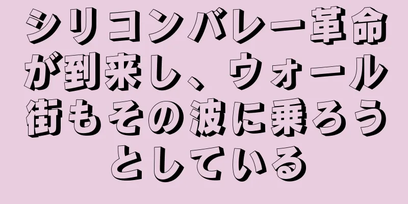 シリコンバレー革命が到来し、ウォール街もその波に乗ろうとしている