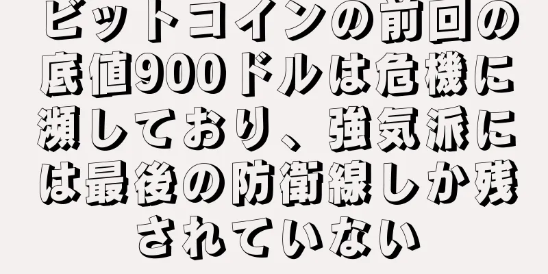 ビットコインの前回の底値900ドルは危機に瀕しており、強気派には最後の防衛線しか残されていない