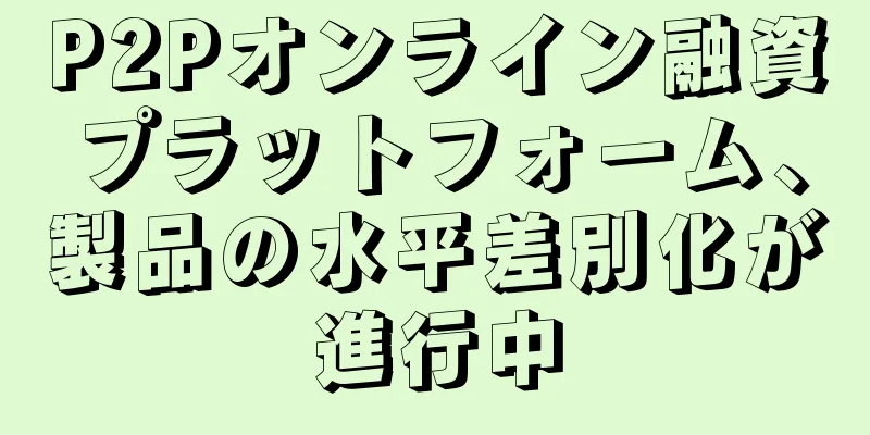 P2Pオンライン融資プラットフォーム、製品の水平差別化が進行中