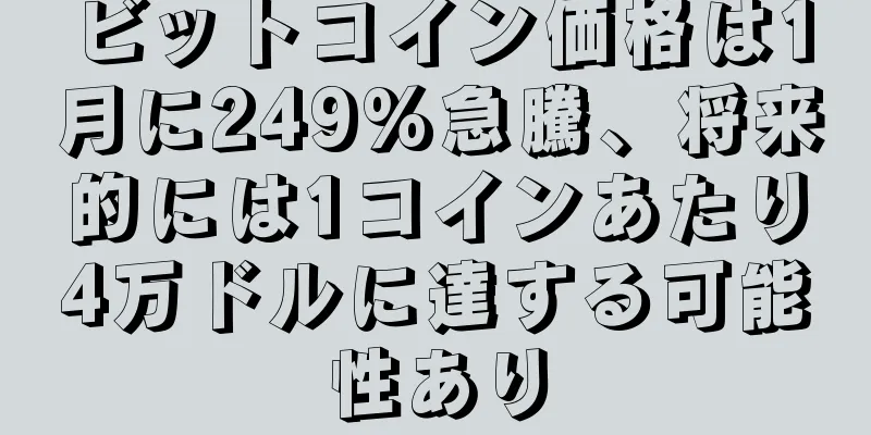 ビットコイン価格は1月に249%急騰、将来的には1コインあたり4万ドルに達する可能性あり