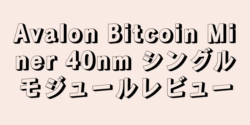 Avalon Bitcoin Miner 40nm シングルモジュールレビュー