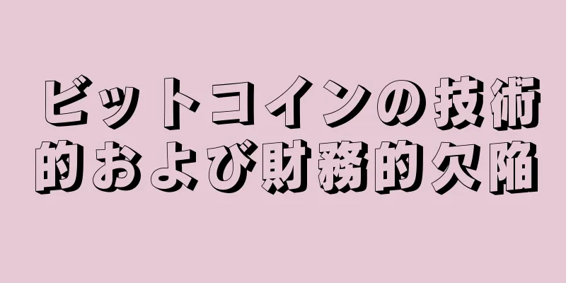 ビットコインの技術的および財務的欠陥