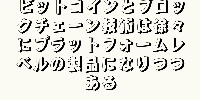 ビットコインとブロックチェーン技術は徐々にプラットフォームレベルの製品になりつつある