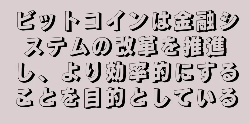 ビットコインは金融システムの改革を推進し、より効率的にすることを目的としている